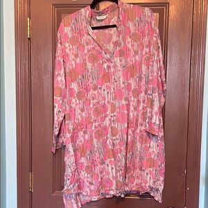Masai Pink and Orange Patterned Tunic Shirt Dress L